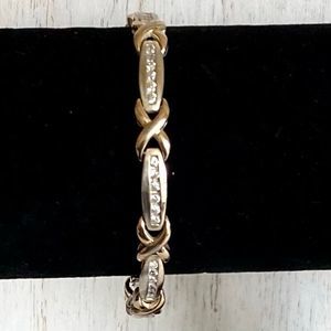 WA# Gold Vermeil Sterling 925 Silver & Cz Bracelet